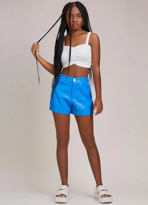 I Am - Short Fake Leather Azul - I AM