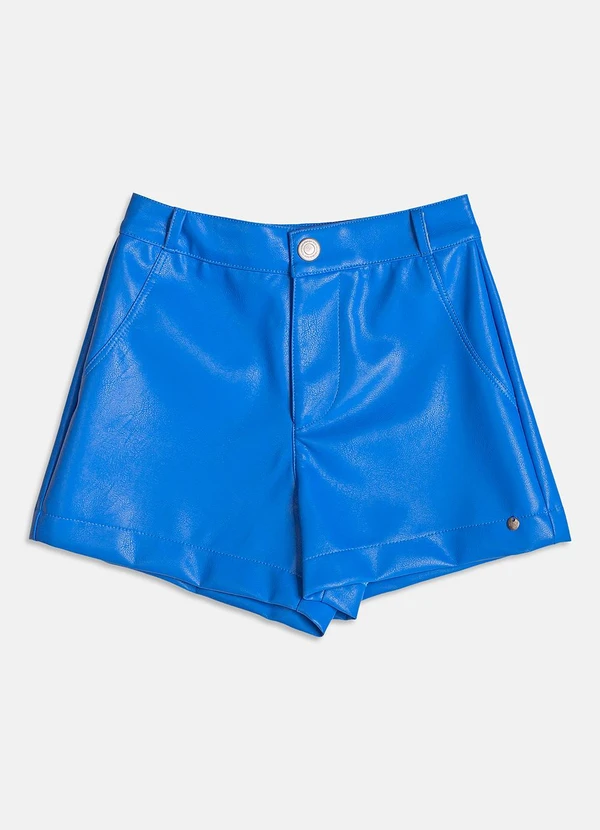 I Am - Short Fake Leather Azul 4