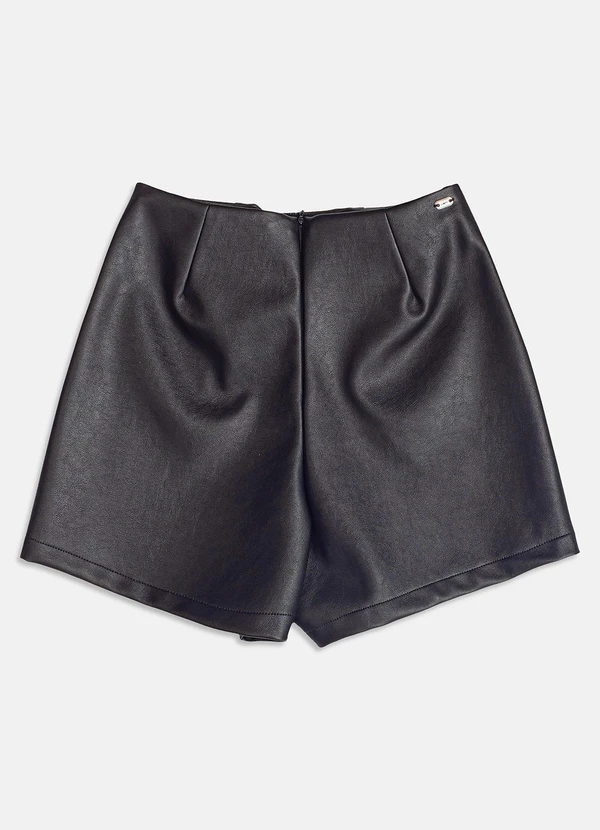 I Am - Short Fake Leather Preto 6