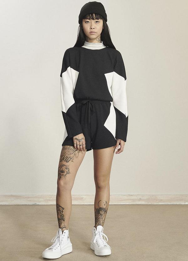 Authoria - Short Feminino de Duas Cores Branco 2