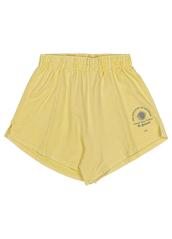 Authoria - Short Feminino de Moletom Amarelo