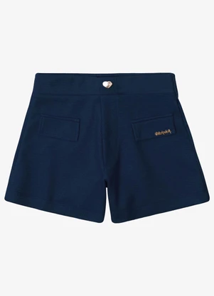 Trick Nick - Short Feminino Infantil Maquinetado Azul - TRICK NICK