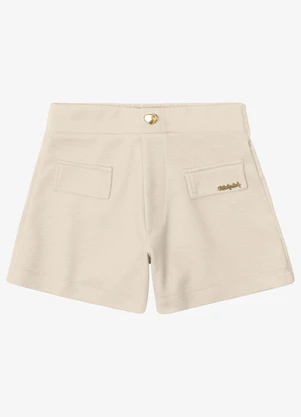 Trick Nick - Short Feminino Infantil Maquinetado Bege - TRICK NICK