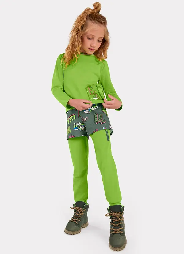 Lilica Ripilica - Short Menina Infantil Verde 2
