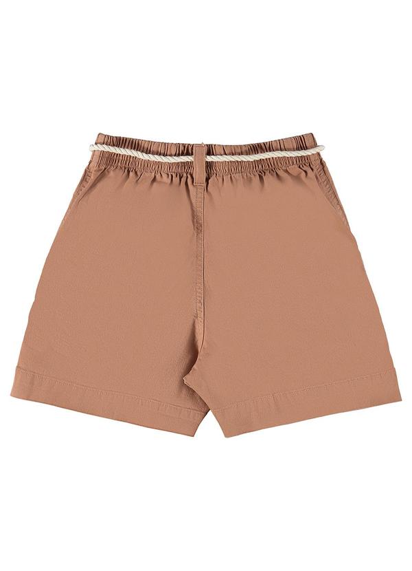 Gloss - Short Feminino Juvenil em Sarja Marrom 4