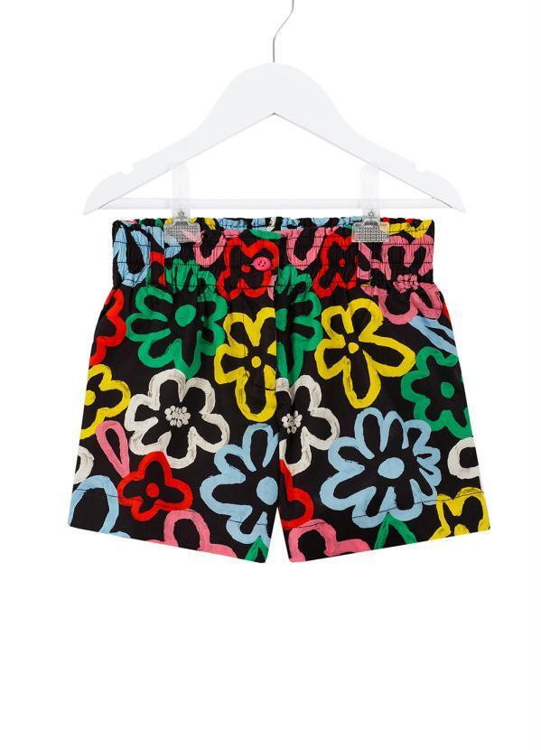 Fábula - Short Floral Blu Preto