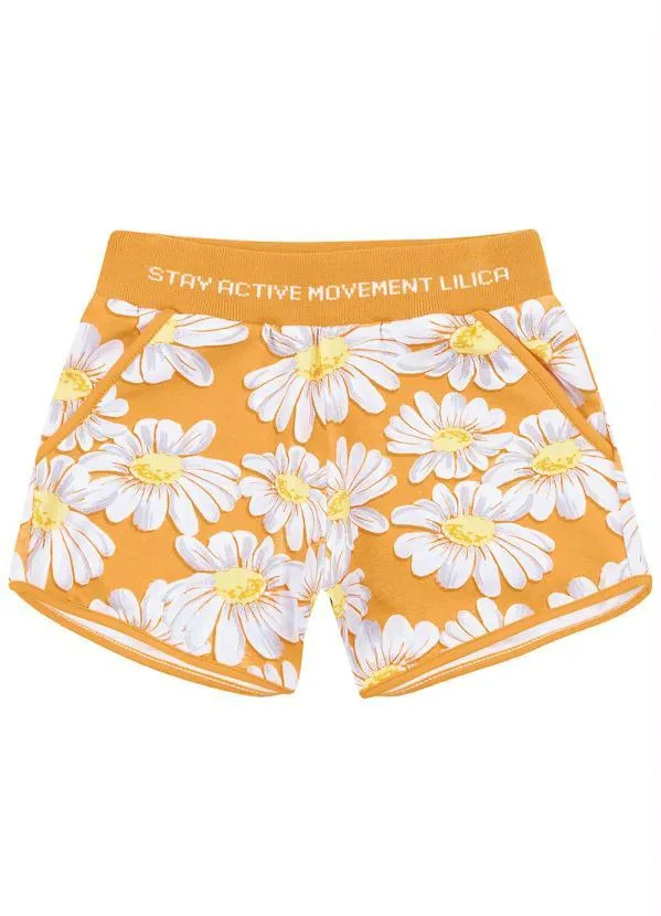 Lilica Ripilica - Short Floral Infantil MeninaLaranja