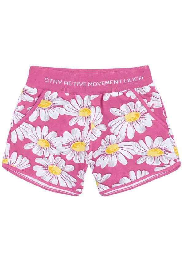 Lilica Ripilica - Short Floral Infantil MeninaRosa