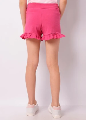 Torra - Short Infantil Curto com Babado Glitter Rosa - TORRA