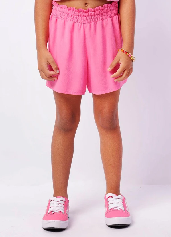 Torra - Short Infantil Curto Viscose Rosa