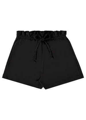 Bee Loop - Short Infantil em Moletom Preto - BEE LOOP