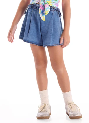 Quimby - Short Infantil Feminino Jeans Elastano Azul - QUIMBY
