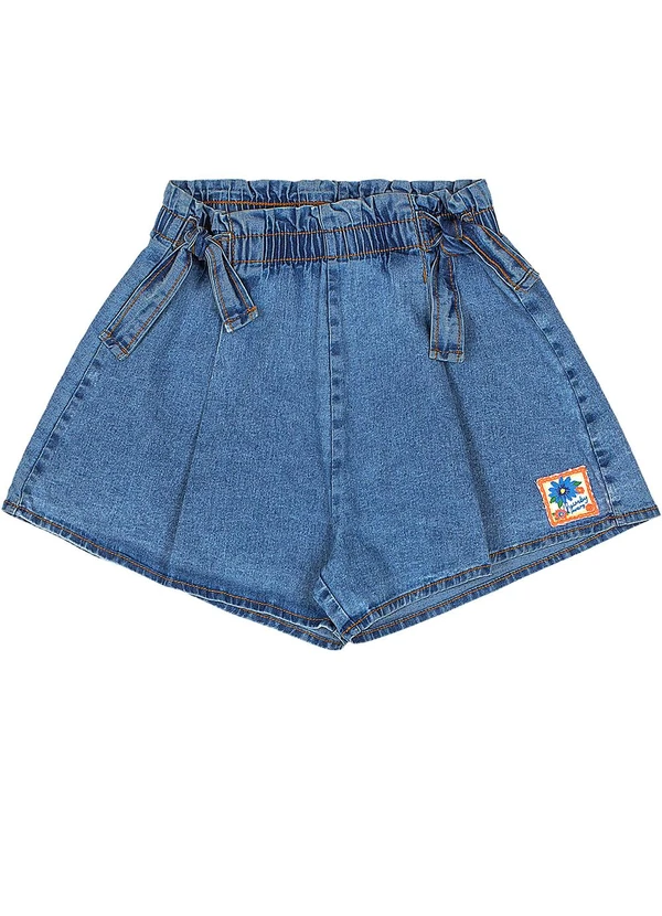 Quimby - Short Infantil Feminino Jeans Elastano Azul 4