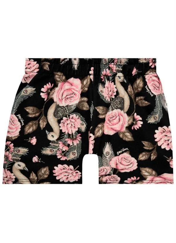 Milon - Short Infantil MeninaPreto