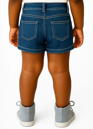 Select - Short Infantil Jeans com Bolsos Azul - SELECT