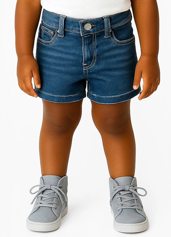 Select - Short Infantil Jeans com Bolsos Azul