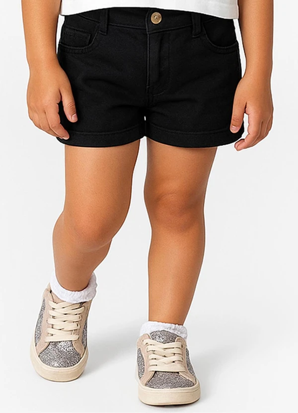 Select - Short Infantil Jeans com Bolsos Preto