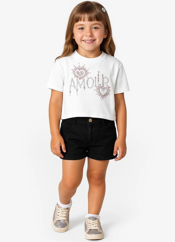 Select - Short Infantil Jeans com Bolsos Preto 3