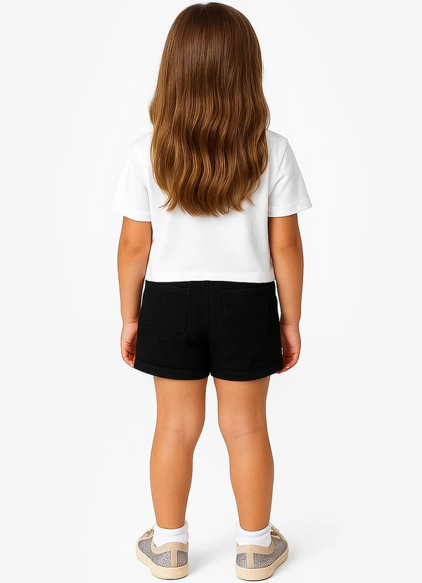 Select - Short Infantil Jeans com Bolsos Preto 4