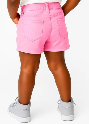 Select - Short Infantil Jeans com Bolsos Rosa - SELECT