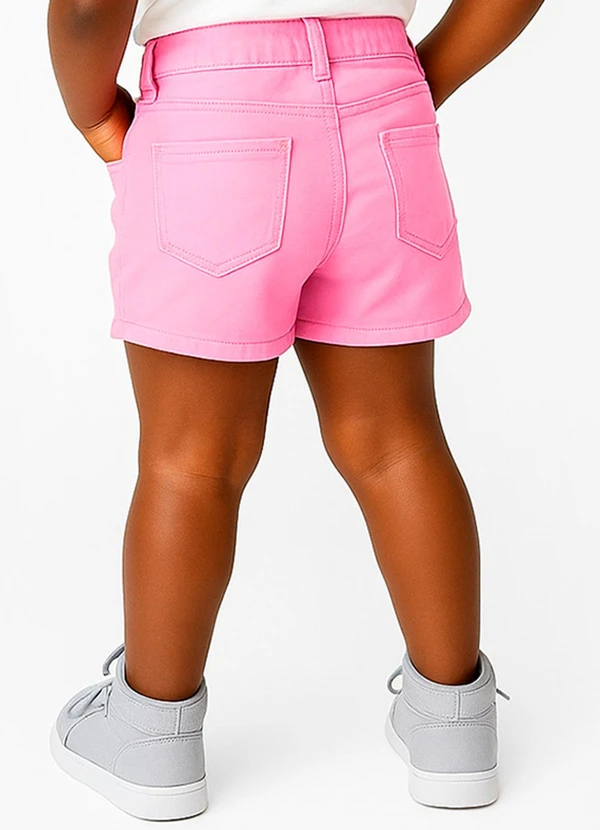 Select - Short Infantil Jeans com Bolsos Rosa 2