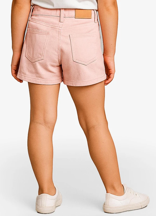 Select - Short Infantil Jeans com Bolsos Rosa 2