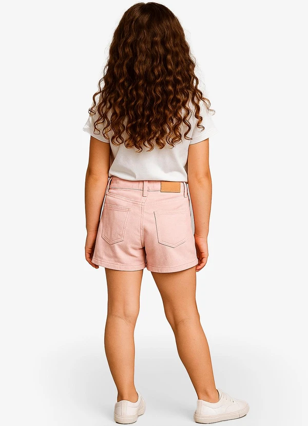 Select - Short Infantil Jeans com Bolsos Rosa 4