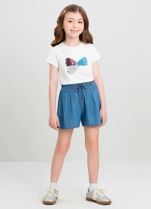 Short Infantil Jeans para Menina Quimby Azul - QUIMBY