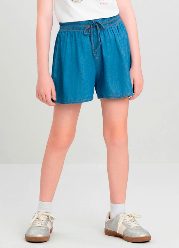 Quimby - Short Infantil Jeans para Menina Quimby Azul