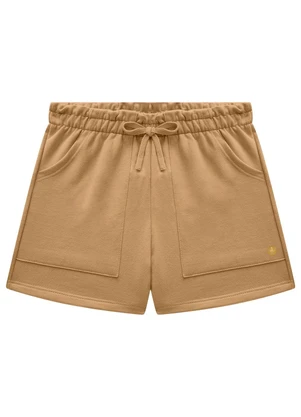 Milon - Short Infantil Menina Básico Marrom - MILON