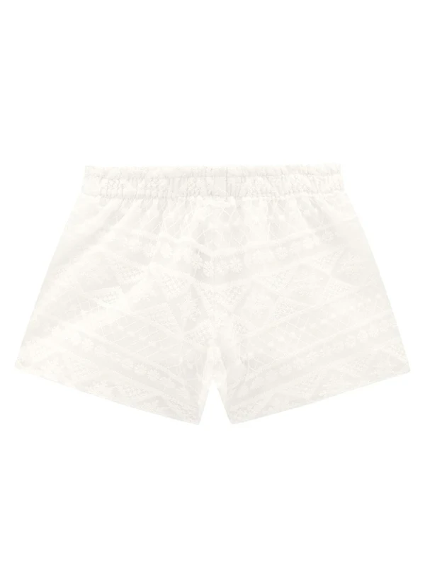 Milon - Short Infantil Menina Básico Off White