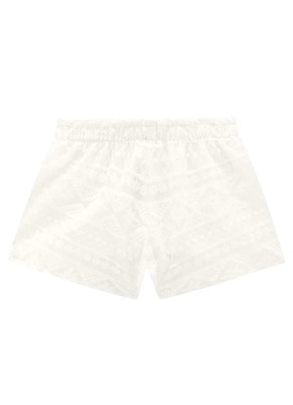 Milon - Short Infantil Menina Básico Off White