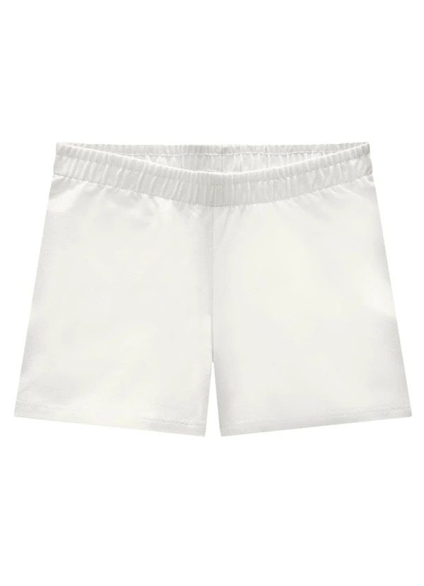 Milon - Short Infantil Menina Básico Off White