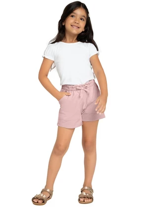 Milon - Short Infantil Menina Básico Rosa - MILON