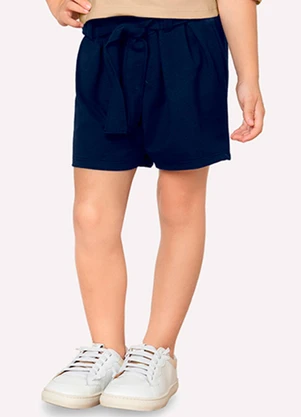 Short Infantil Menina com Amarração Milon (Azul) - MILON