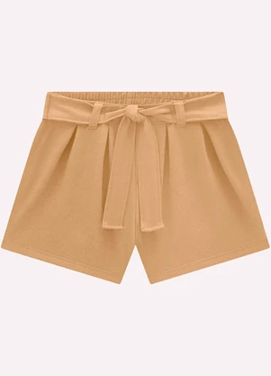 Short Infantil Menina com Amarração Milon (Marrom) - MILON