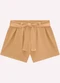 Milon - Short Infantil Menina com Amarração Milon Azul - variação: Marrom
