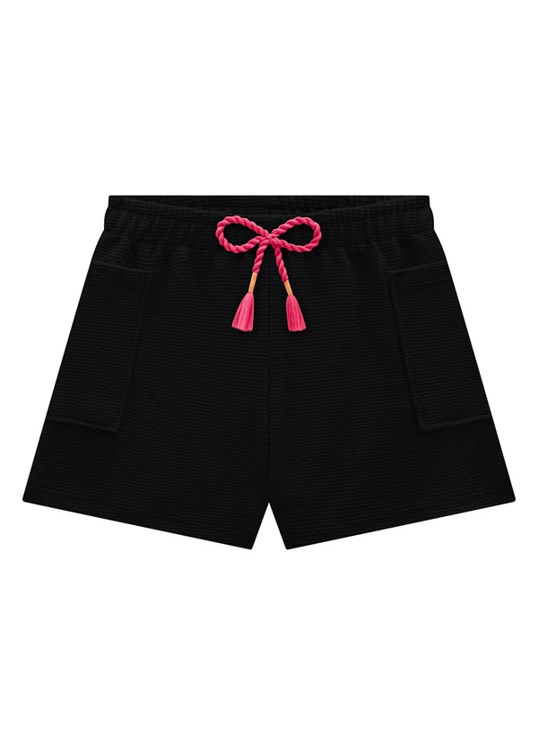Nanai - Short Infantil Menina com Bolso Preto