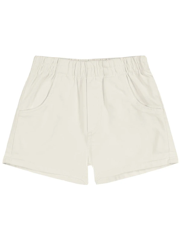 Colorittá - Short Infantil Menina com Bolso Sarja Bege