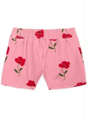 Lilica Ripilica - Short Infantil Menina com Estampa Floral Rosa - LILICA RIPILICA