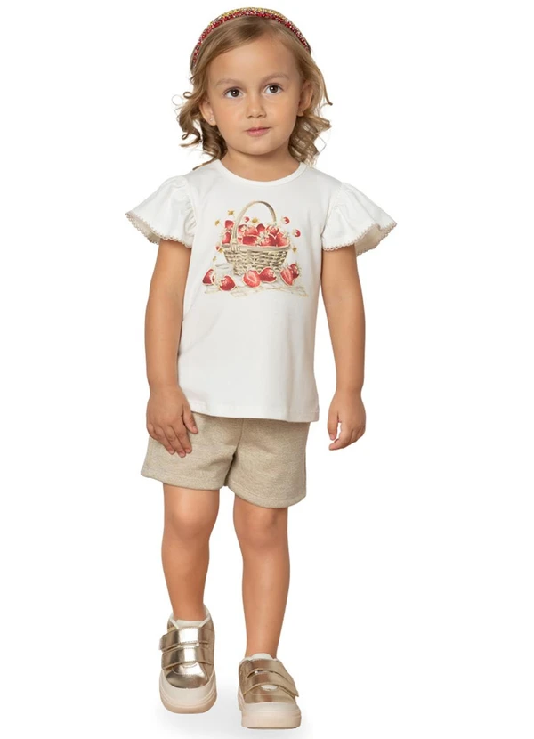 Milon - Short Infantil Menina com Lurex Milon Cinza