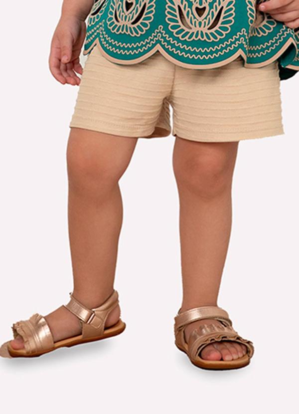 Milon - Short Infantil Menina em Algodão Milon Bege 2