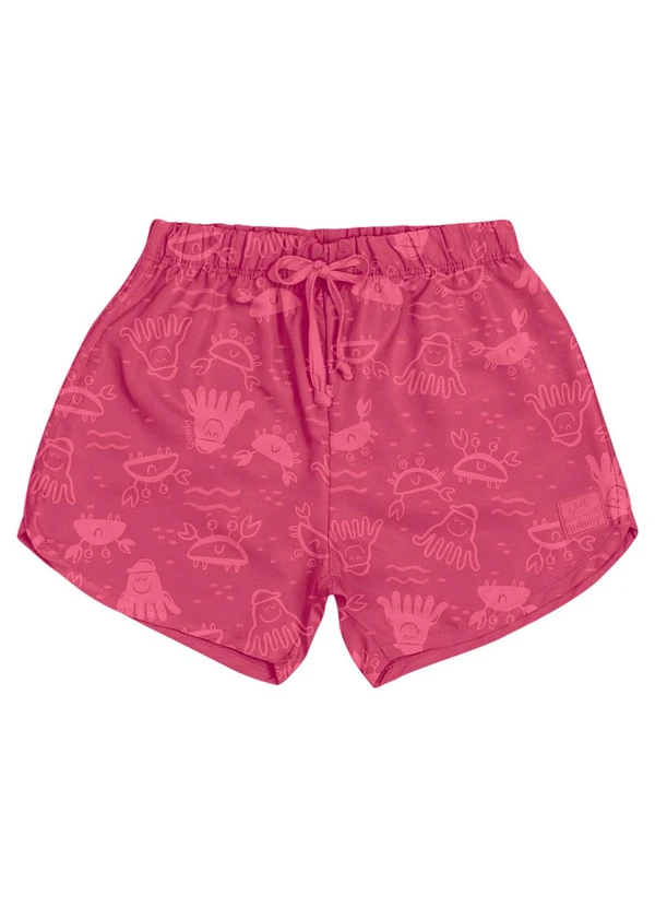 Quimby - Short Infantil Menina em Microfibra Rosa