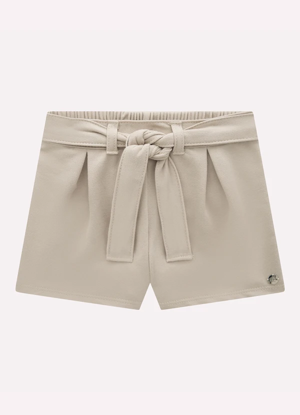 Milon - Short Infantil Menina em Moletinho Bege 3