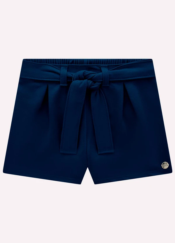 Milon - Short Infantil Menina em Moletinho Marinho