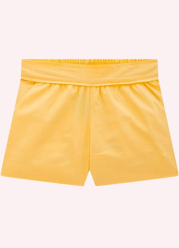 Milon - Short Infantil Menina em Tricoline Milon Amarelo 3