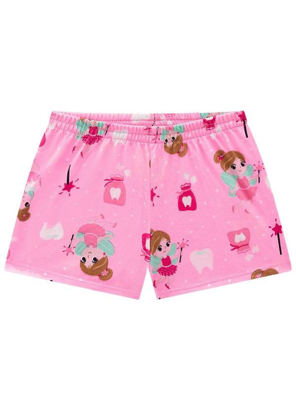 Kyly - Short Infantil Menina Estampa Rosa