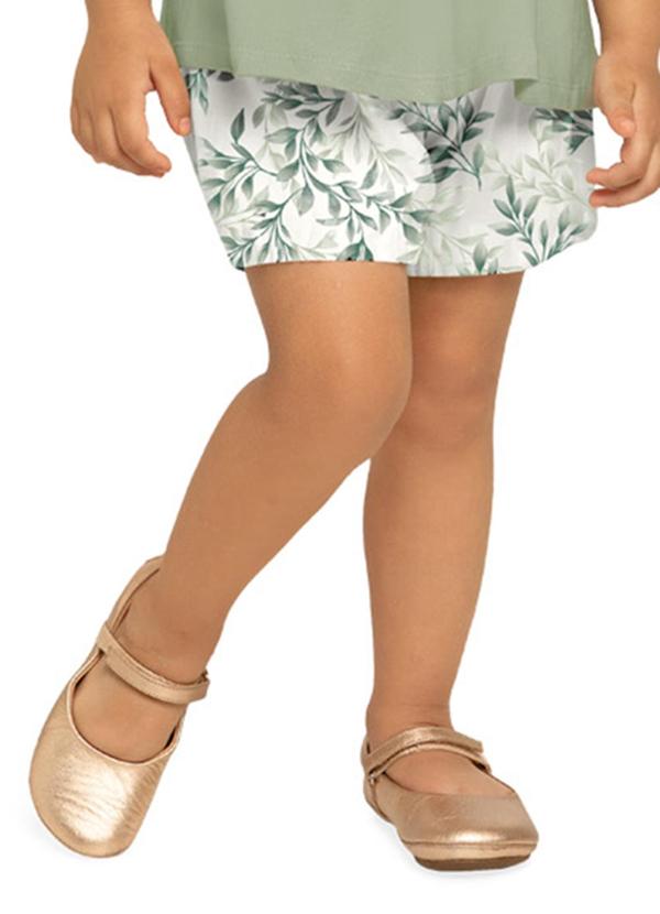 Milon - Short Infantil Menina Folhagem Verde 2
