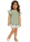 Milon - Short Infantil Menina Folhagem Verde - variação: Verde