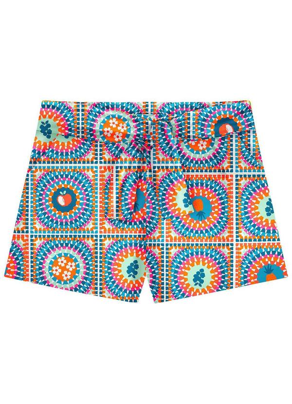 Nanai - Short Infantil Menina Geométrico Azul 1